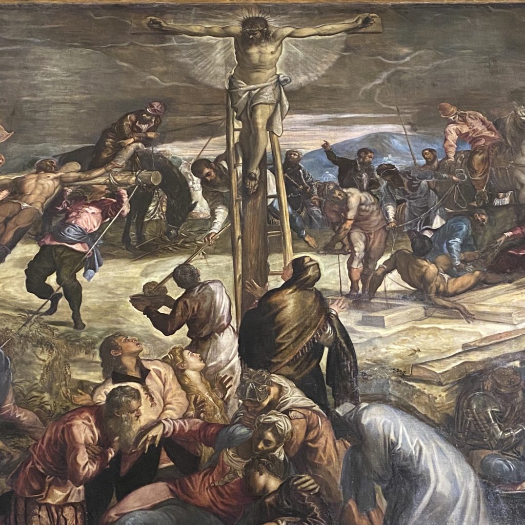 Detail von Tintorettos Gemälde "Die Kreuzigung" 