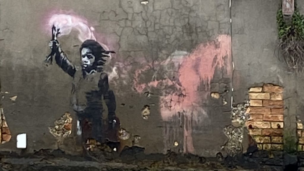 Banksy Street-Art in Venedig "Migrant Child"