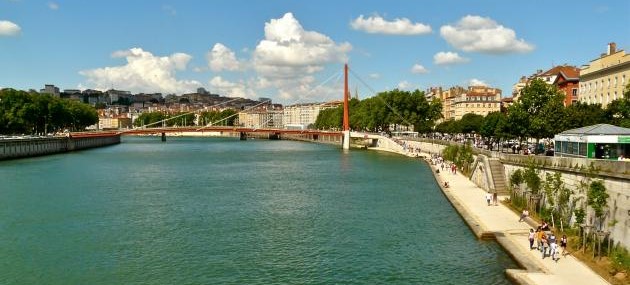 Fluss Saône in Lyons Altstadt